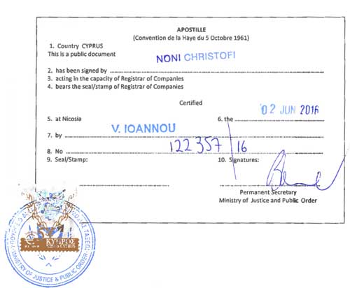 Apostille in Cyprus