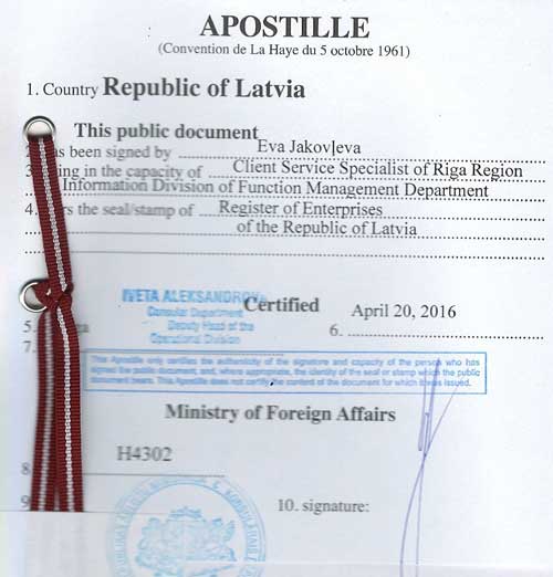 Apostille in Latvia