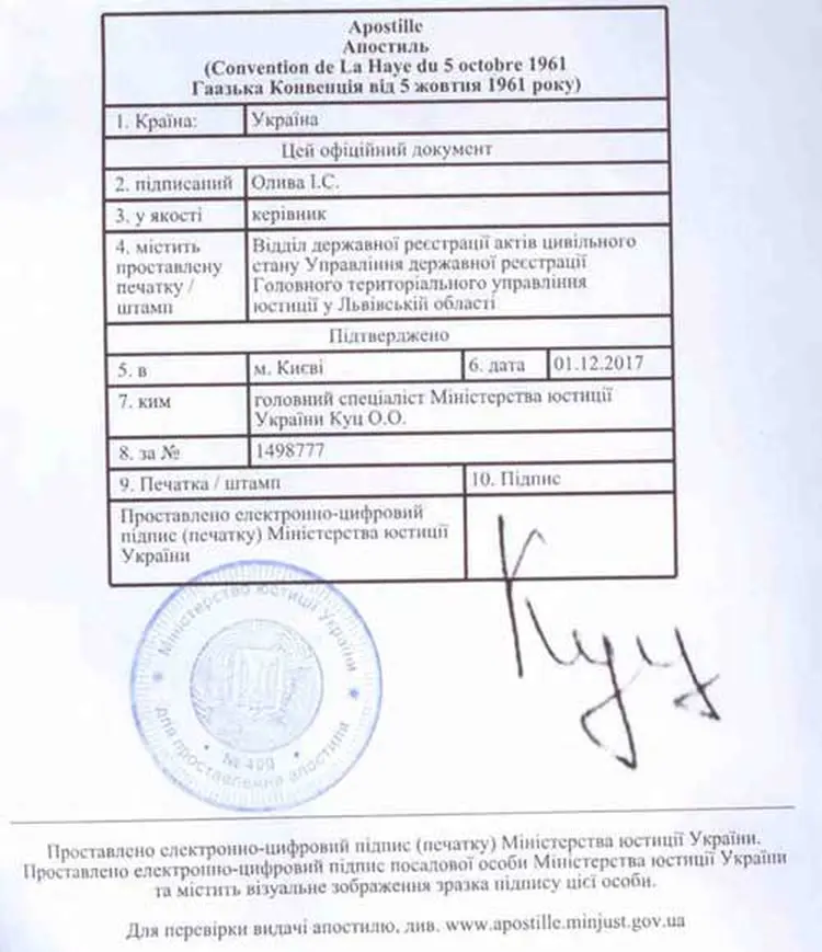 Apostille from Ukraine
