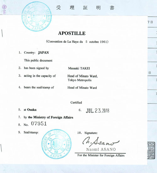 Apostille From Japan