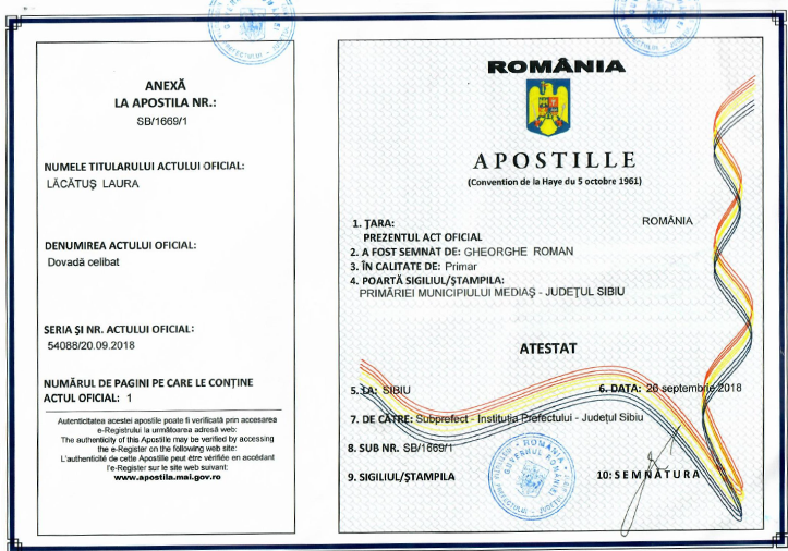 Apostille in Romania