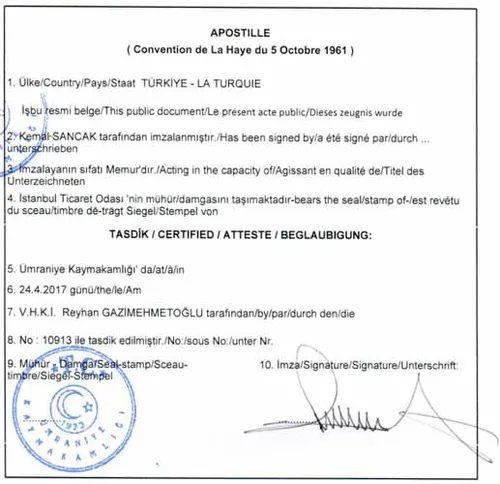 Apostille from Turkey Apostille from Turkey