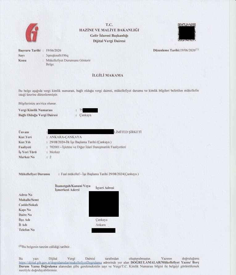 Tax Certificate