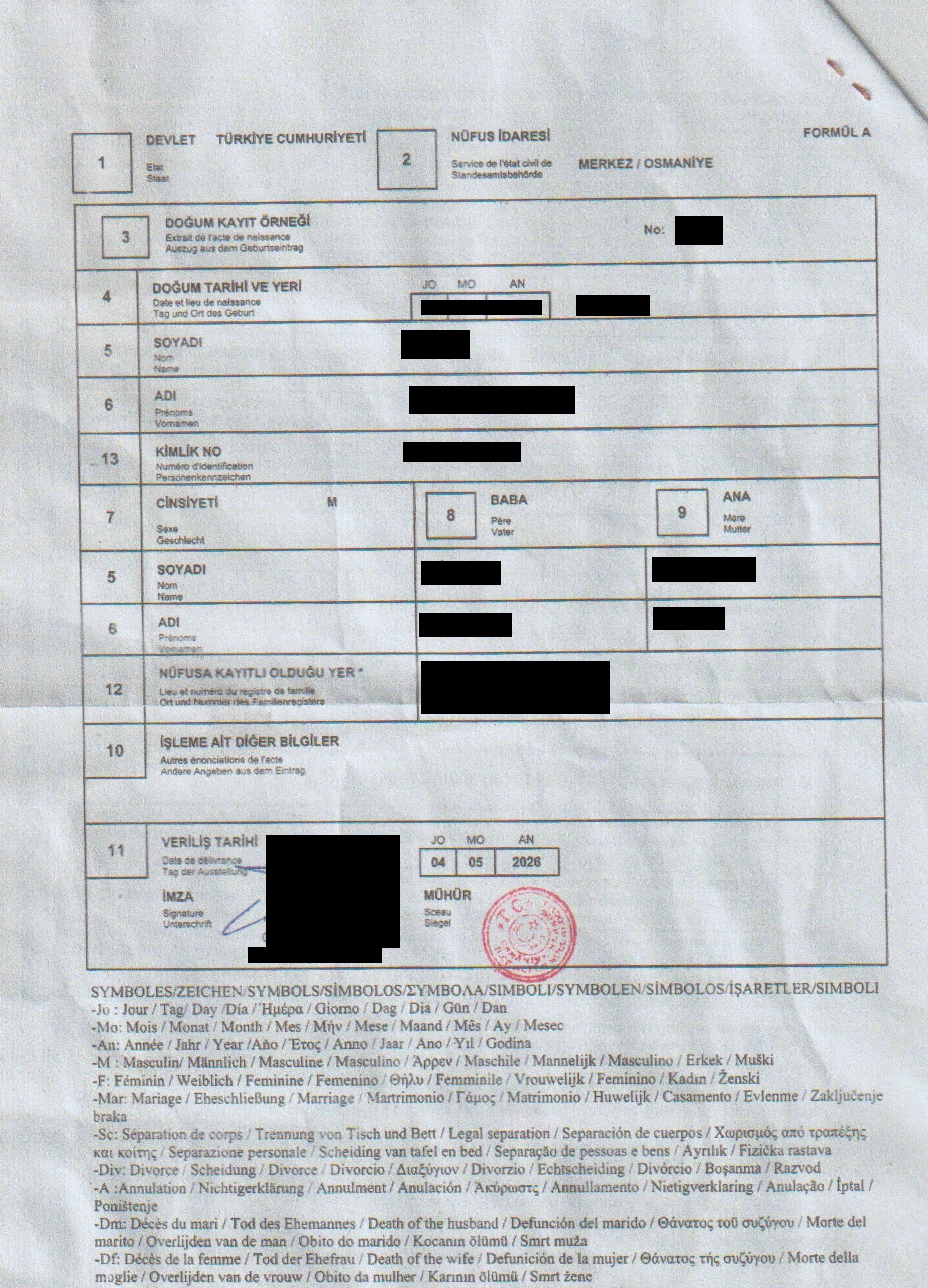 Birth Certificate in Turkey Birth Certificate in Turkey