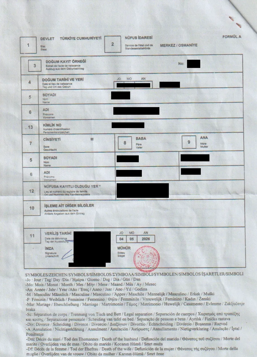 Birth Certificate in Turkey Birth Certificate in Turkey