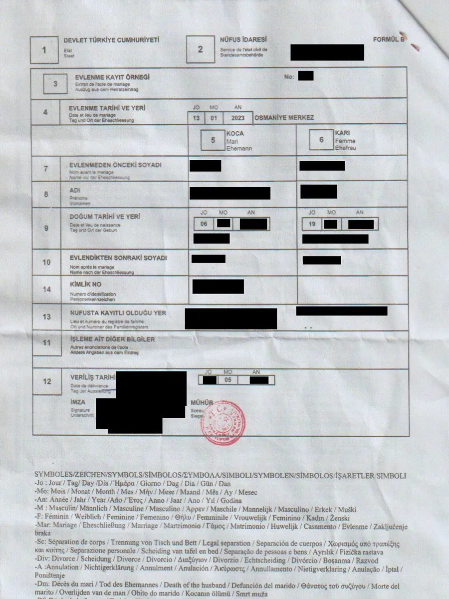 Marriage Certificate in Turkey Marriage Certificate in Turkey