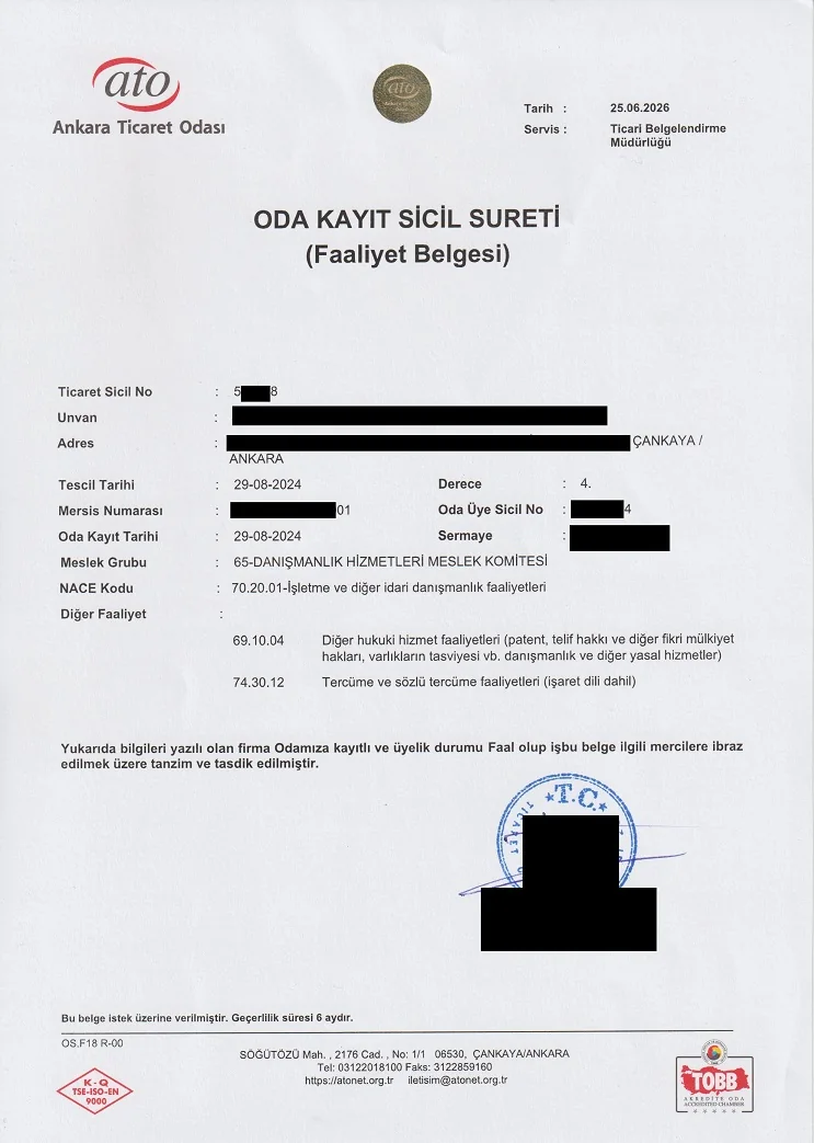Certificate of Activity Certificate of Activity