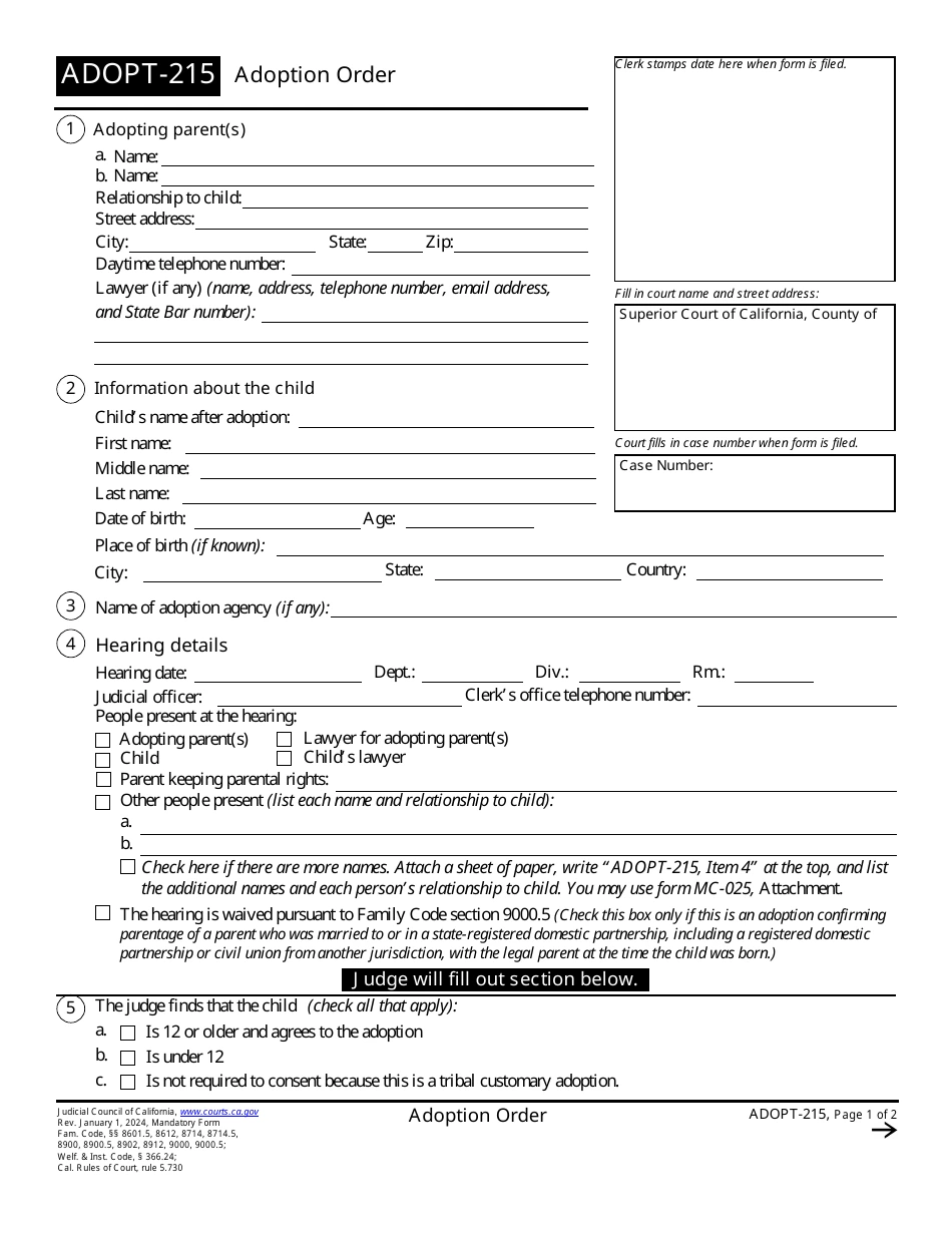 Sample U.S. Adoption Decree