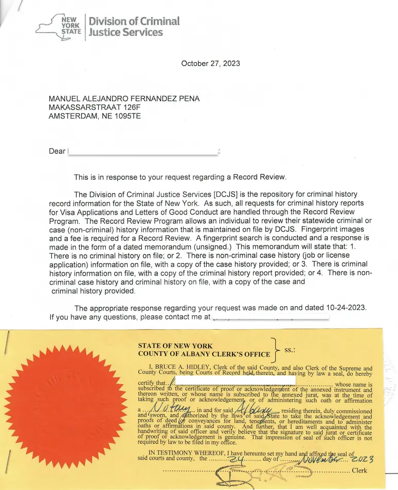 Police record from the United States of America