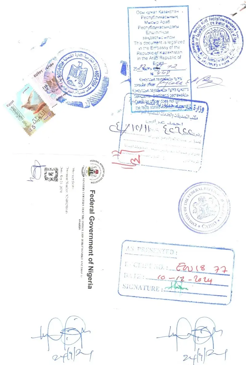 Consular legalization of documents from Kazakhstan