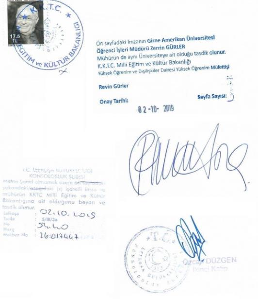 Diploma from Northern Cyprus Diploma from Northern Cyprus